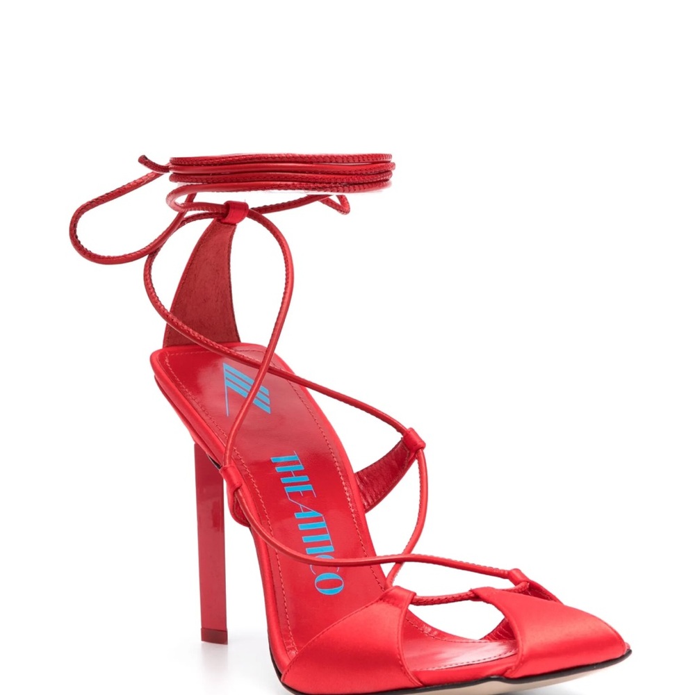 The Attico Red Strappy High Heels